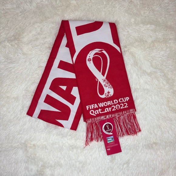 New FIFA World Cup Qatar 2022 USA vs Wales Scarf -Soccer Football Fan - Picture 1 of 4